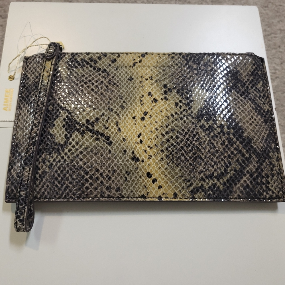 AIMEE KESTENBERG Soft Ink Cobra Leather Wrislet With Portable Phone Charger